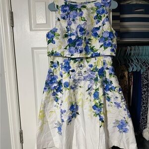 Ralph Lauren Blue and Green Floral Kids Dress